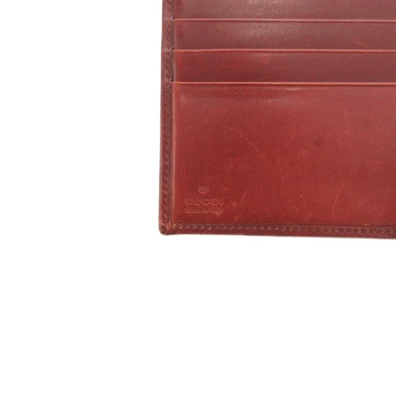 Gucci Sherry Line Bifold Wallet W Hook Leather Brown 035 0959 Yj