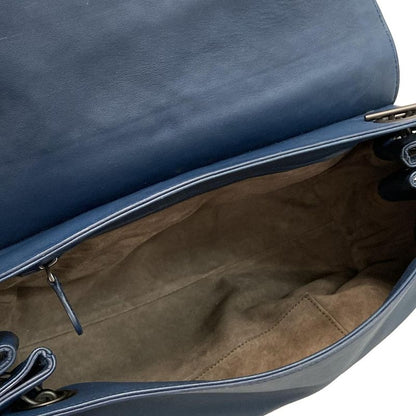 Bottega Veneta Shoulder Bag Intrecciato Navy Removable Strap Leather