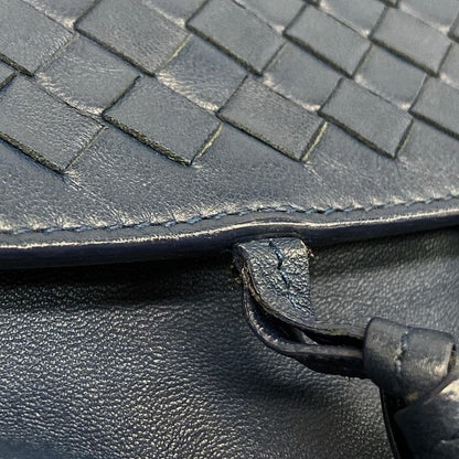 Bottega Veneta Shoulder Bag Intrecciato Navy Removable Strap Leather