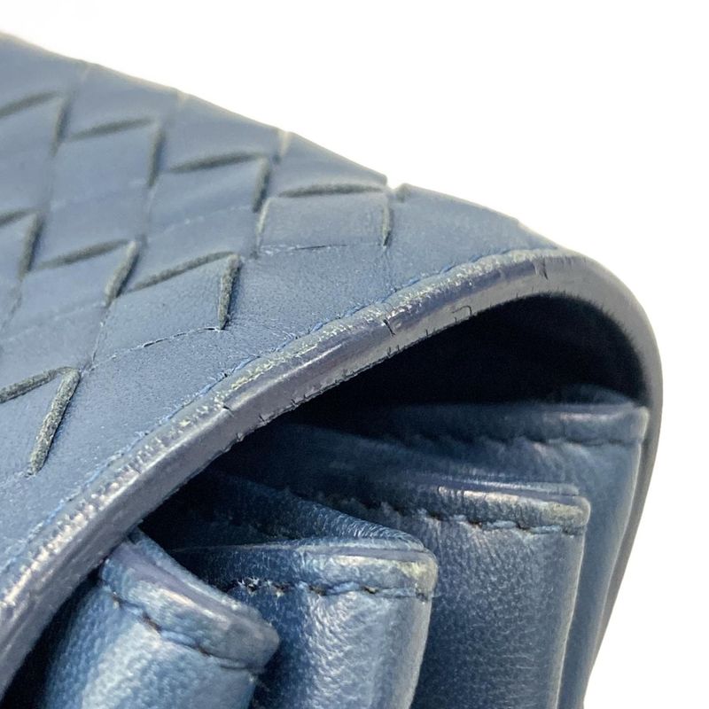 Bottega Veneta Shoulder Bag Intrecciato Navy Removable Strap Leather