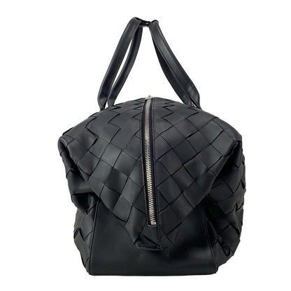 Bottega Veneta Boston Bag Maxi Intrecciato Black Main Item No Lock Leather