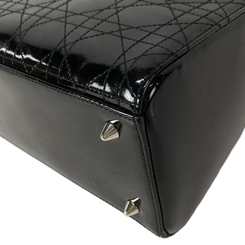 Dior Christian Dior Handbag Lady Dior Medium Bag Vrn44551 Black Leather