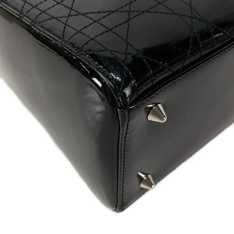 Dior Christian Dior Handbag Lady Dior Medium Bag Vrn44551 Black Leather