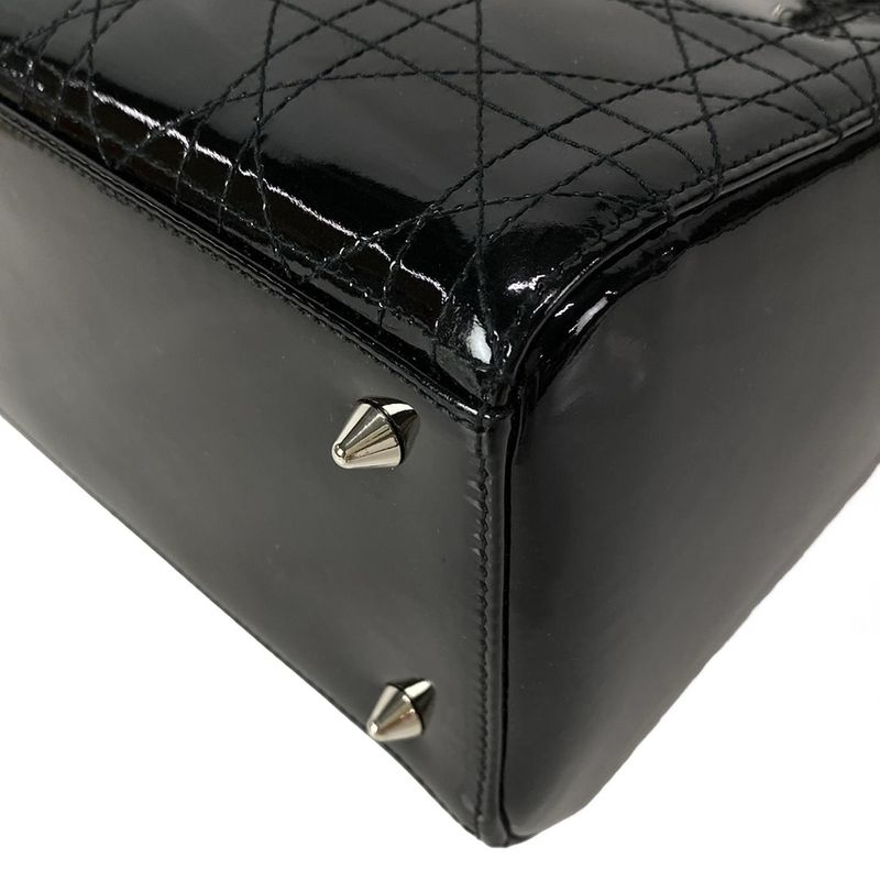 Dior Christian Dior Handbag Lady Dior Medium Bag Vrn44551 Black Leather