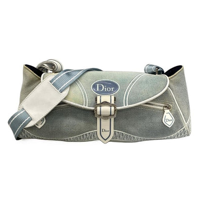 Dior Christian Dior Shoulder Bag - Light Blue X White Leather
