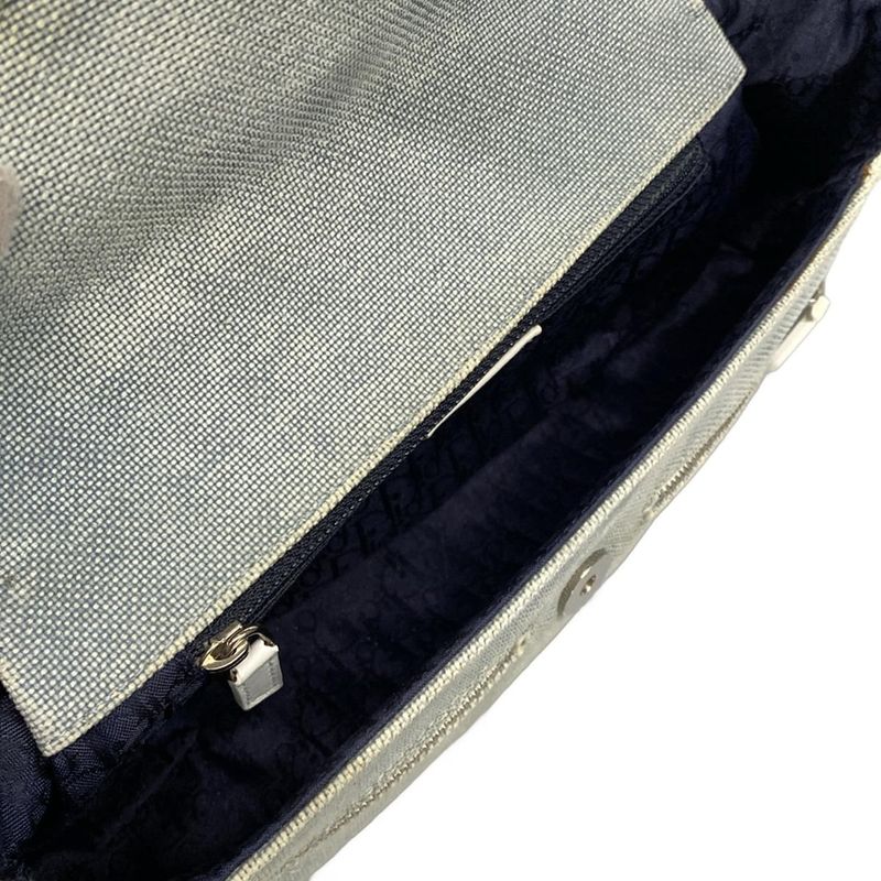 Dior Christian Dior Shoulder Bag - Light Blue X White Leather