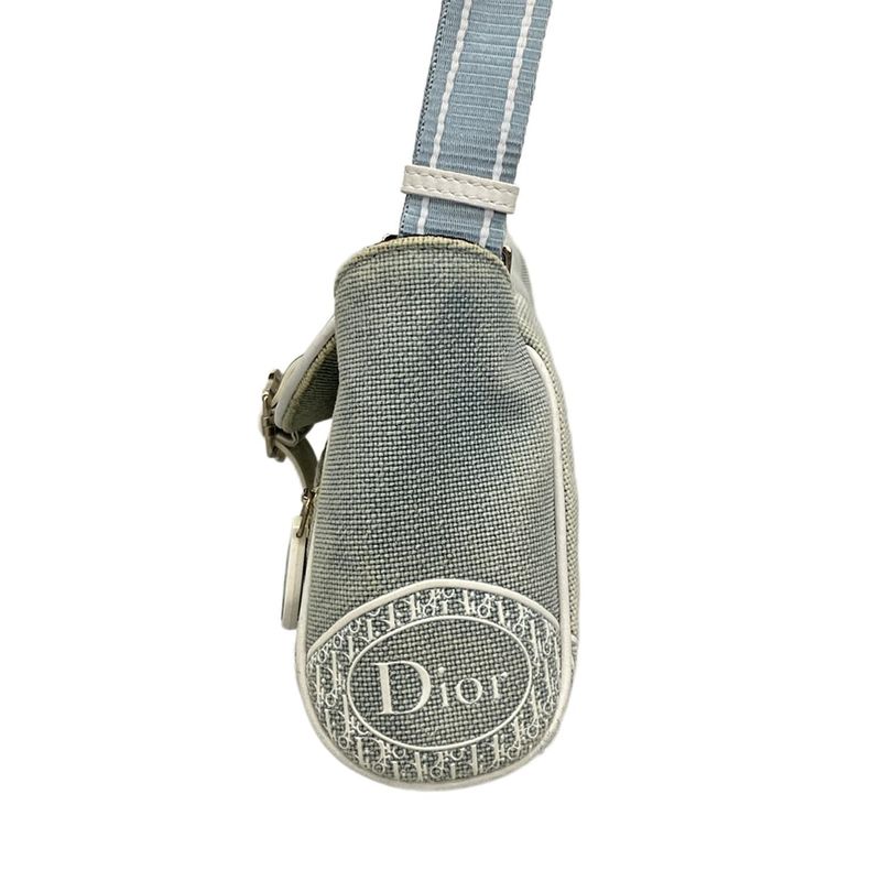 Dior Christian Dior Shoulder Bag - Light Blue X White Leather