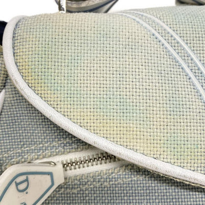 Dior Christian Dior Shoulder Bag - Light Blue X White Leather