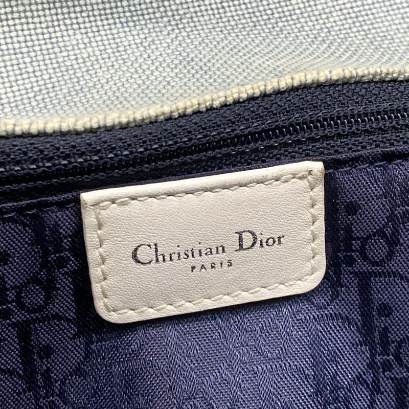 Dior Christian Dior Shoulder Bag - Light Blue X White Leather