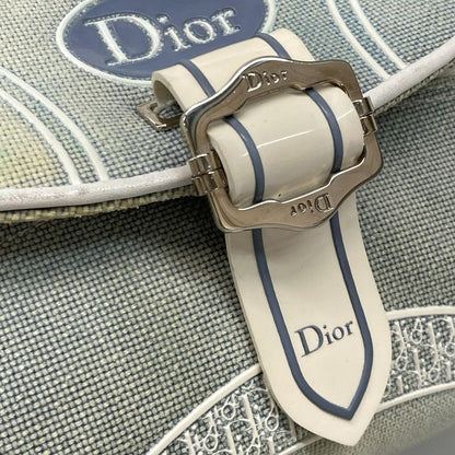 Dior Christian Dior Shoulder Bag - Light Blue X White Leather
