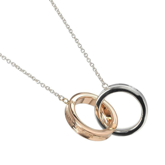 Tiffany & Co 1837 Interlocking Silver 925 X 18k Pink Gold