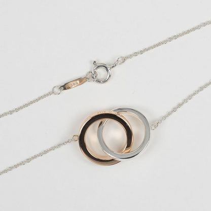 Tiffany & Co 1837 Interlocking Silver 925 X 18k Pink Gold