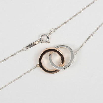 Tiffany & Co 1837 Interlocking Silver 925 X 18k Pink Gold