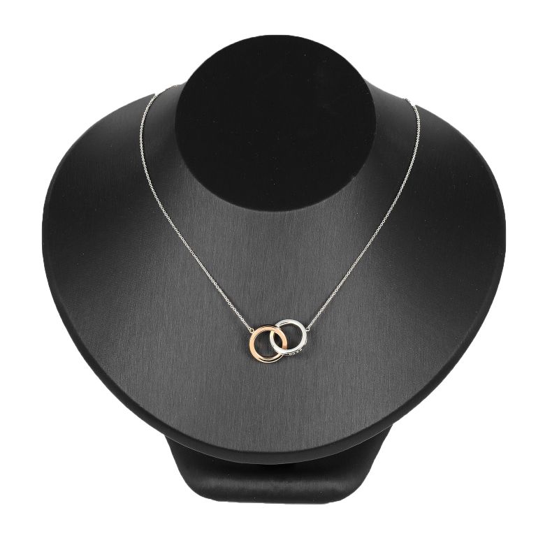 Tiffany & Co 1837 Interlocking Silver 925 X 18k Pink Gold