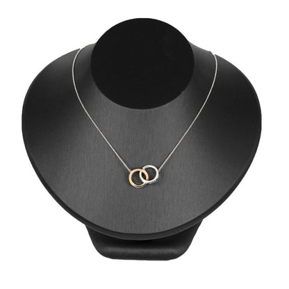 Tiffany & Co 1837 Interlocking Silver 925 X 18k Pink Gold