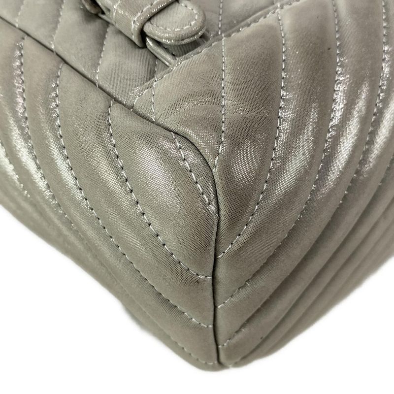 Chanel Backpack Sac V Stitch (Chevron) Silver Vintage Silver Hardware Chain