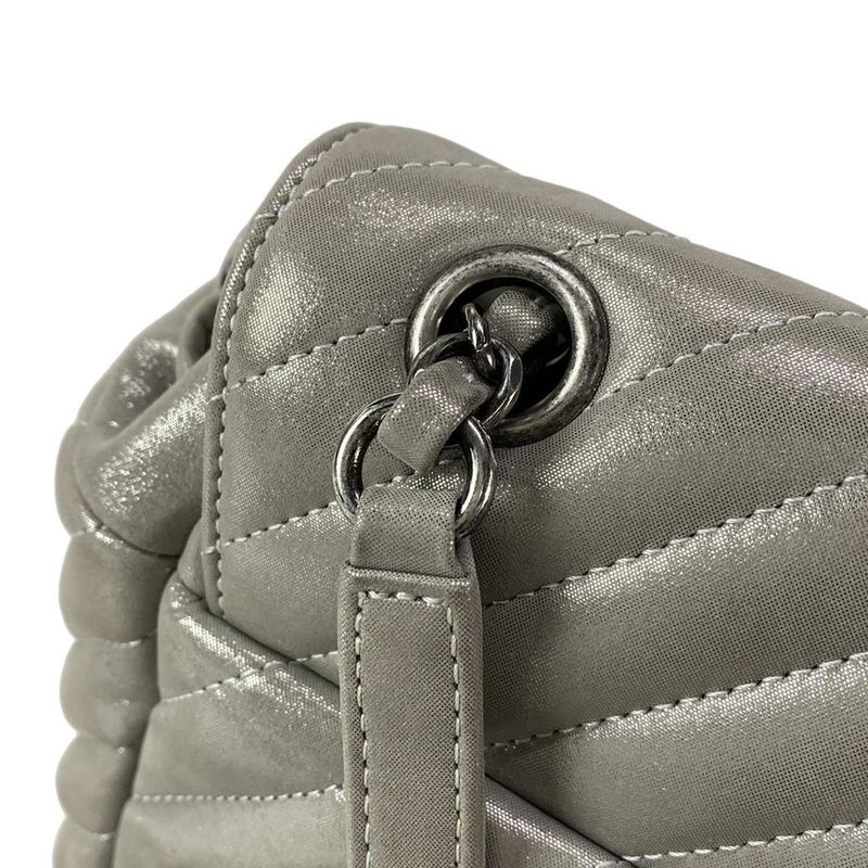 Chanel Backpack Sac V Stitch (Chevron) Silver Vintage Silver Hardware Chain