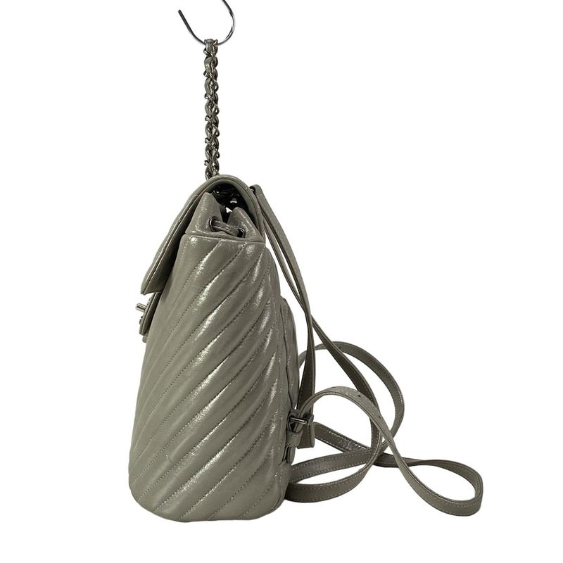 Chanel Backpack Sac V Stitch (Chevron) Silver Vintage Silver Hardware Chain