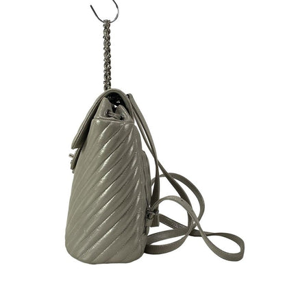 Chanel Backpack Sac V Stitch (Chevron) Silver Vintage Silver Hardware Chain