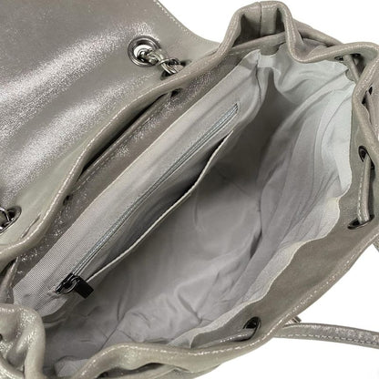 Chanel Backpack Sac V Stitch (Chevron) Silver Vintage Silver Hardware Chain