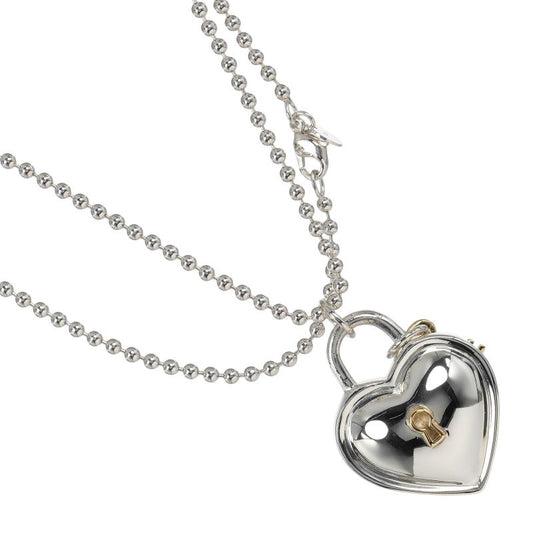 Tiffany & Co Heart Lock Silver 925 X 18k Yellow Gold Women's