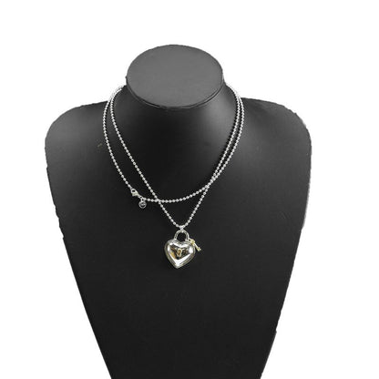 Tiffany & Co Heart Lock Silver 925 X 18k Yellow Gold Women's