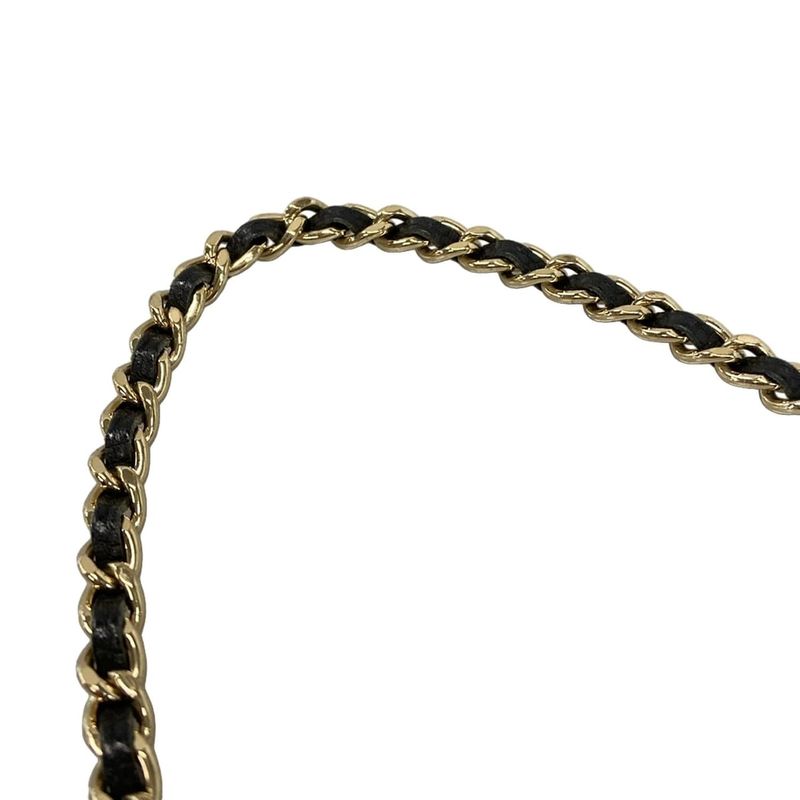 Chanel Wallet Matelasse Black Chain Wallet Gold Hardware