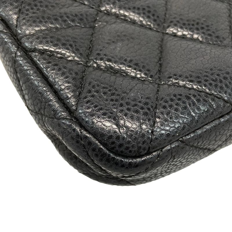 Chanel Wallet Matelasse Black Chain Wallet Gold Hardware