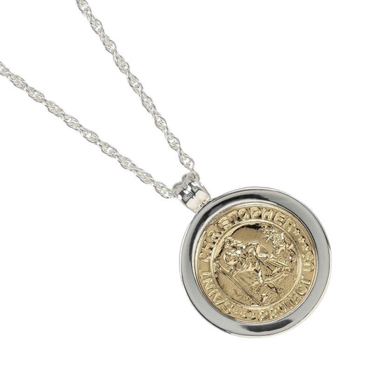 Tiffany & Co St Christopher Silver 925 X 18k Yellow Gold Women's