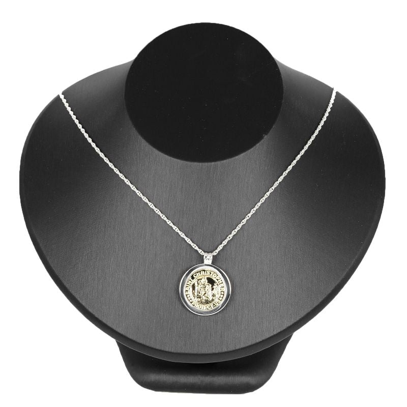 Tiffany & Co St Christopher Silver 925 X 18k Yellow Gold Women's