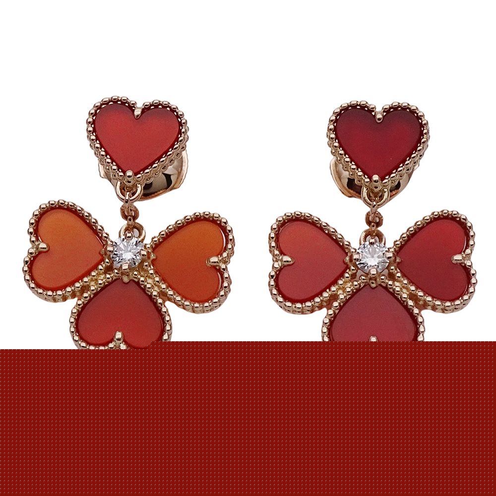 Van Cleef & Arpels Earrings Sweet Heart Alhambra Fyage Women'S Brand 750pg