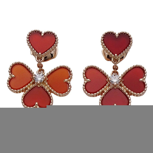 Van Cleef & Arpels Earrings Sweet Heart Alhambra Fyage Women'S Brand 750pg