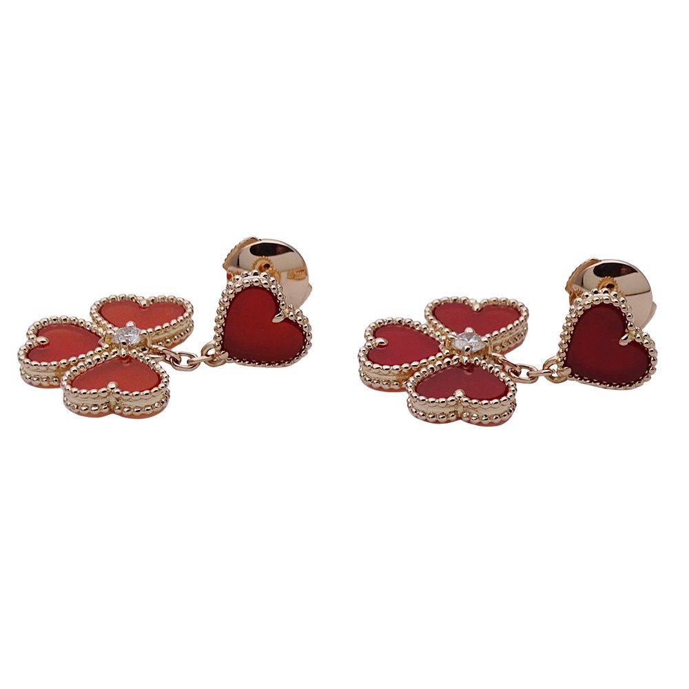 Van Cleef & Arpels Earrings Sweet Heart Alhambra Fyage Women'S Brand 750pg