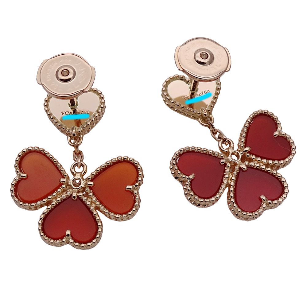 Van Cleef & Arpels Earrings Sweet Heart Alhambra Fyage Women'S Brand 750pg