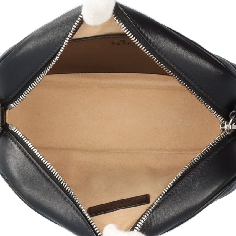 Gucci Ggmarmont Shoulder Bag Leather 447632 Black Women's Gucci Used Gucci