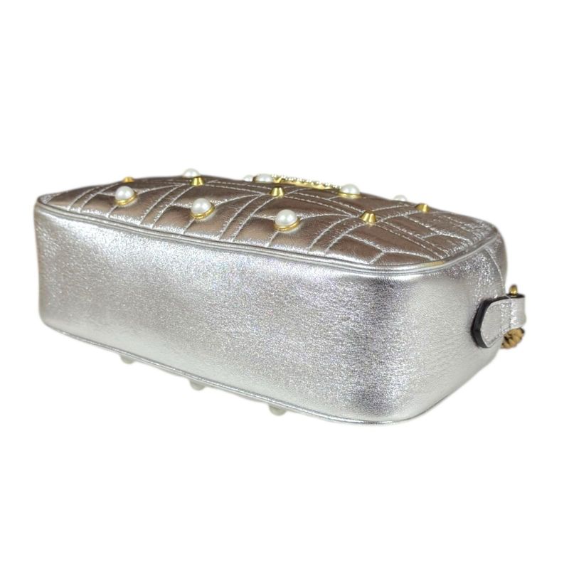 Gucci Ggmarmont Shoulder Bag Leather 447632 Silver Women's Gucci Used Gucci