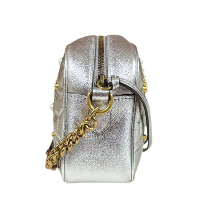 Gucci Ggmarmont Shoulder Bag Leather 447632 Silver Women's Gucci Used Gucci