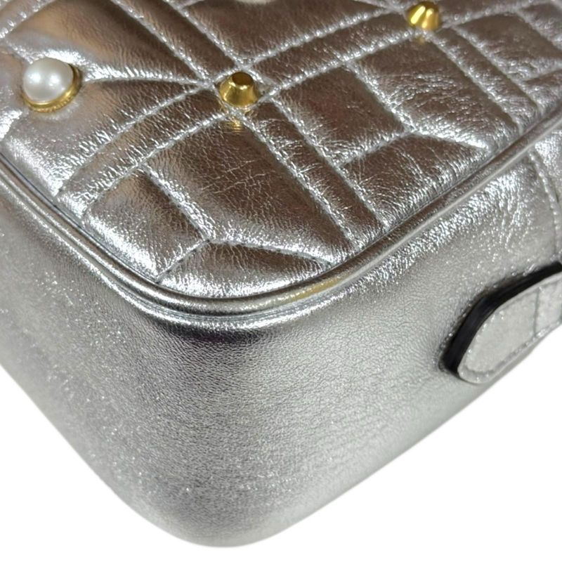 Gucci Ggmarmont Shoulder Bag Leather 447632 Silver Women's Gucci Used Gucci