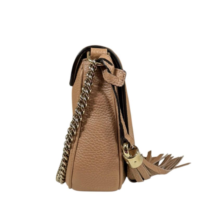 Gucci Soho Shoulder Bag Leather 536224 Beige Ladies Gucci Used Gucci