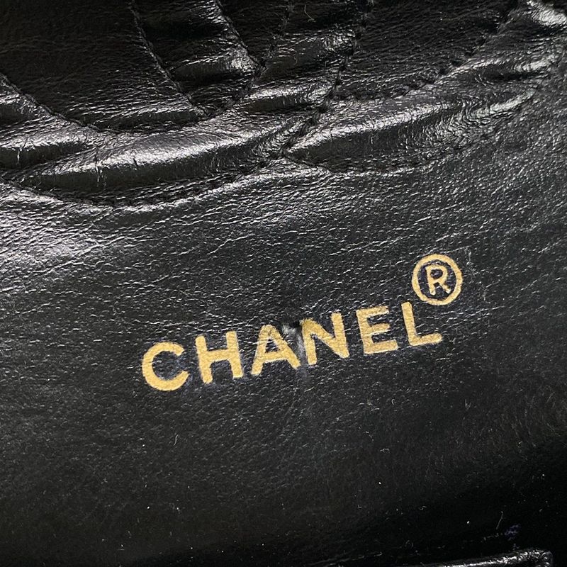 Chanel Shoulder Bag Double Flap Matelasse Black Mademoiselle Chain Gold