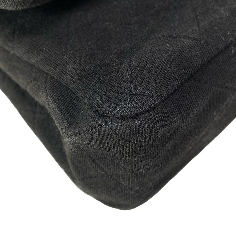 Chanel Shoulder Bag Double Flap Matelasse Black Mademoiselle Chain Gold