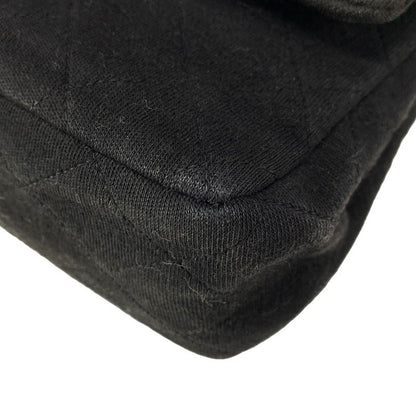 Chanel Shoulder Bag Double Flap Matelasse Black Mademoiselle Chain Gold