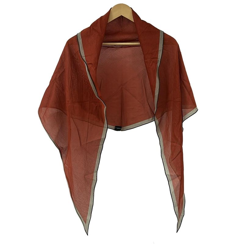 Hermes Shawl Losange Orange X Beige X Dark Brown Cotton