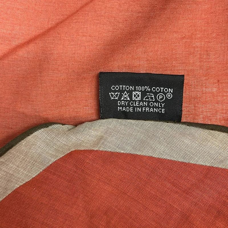 Hermes Shawl Losange Orange X Beige X Dark Brown Cotton