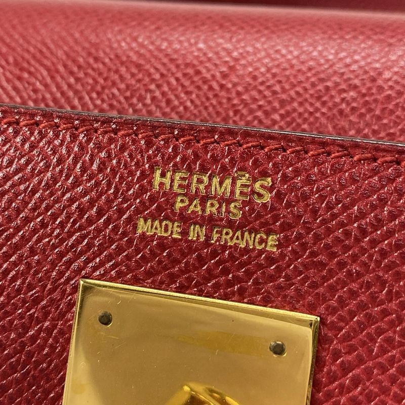 Hermes Handbag Kelly 32 Rouge Vif Outside Sewing Gold Hardware