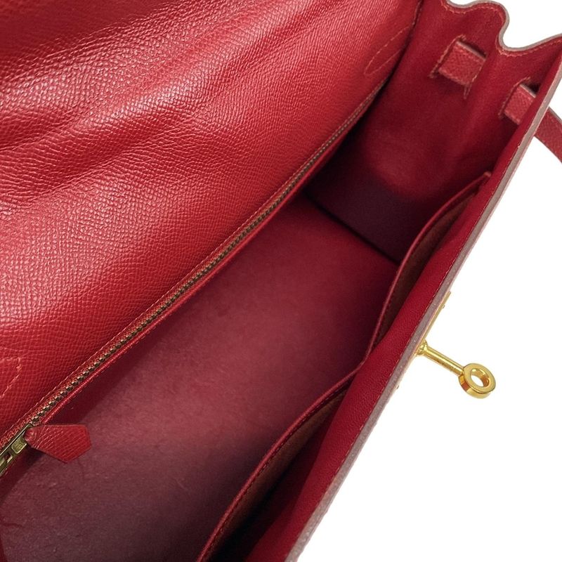 Hermes Handbag Kelly 32 Rouge Vif Outside Sewing Gold Hardware