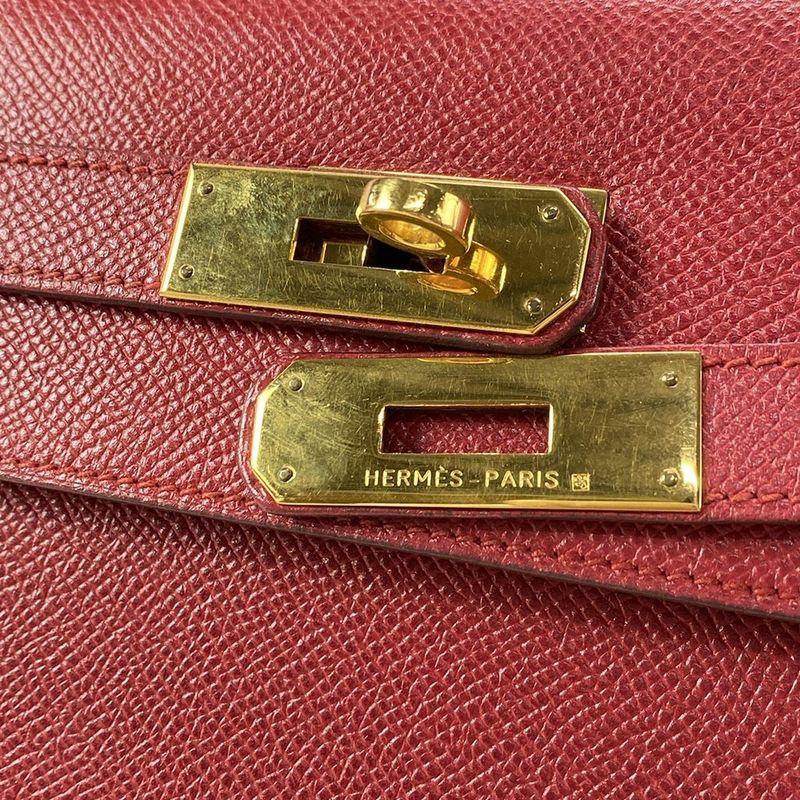 Hermes Handbag Kelly 32 Rouge Vif Outside Sewing Gold Hardware