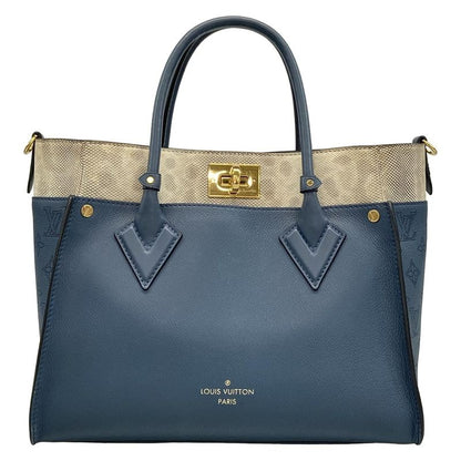 Louis Vuitton Tote Bag Mahina on My Side MM M22912 Blue Orage Leather Cowhide