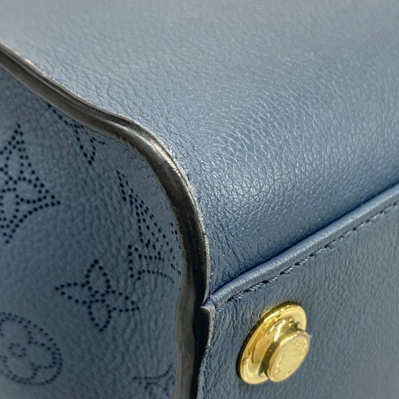 Louis Vuitton Tote Bag Mahina on My Side MM M22912 Blue Orage Leather Cowhide