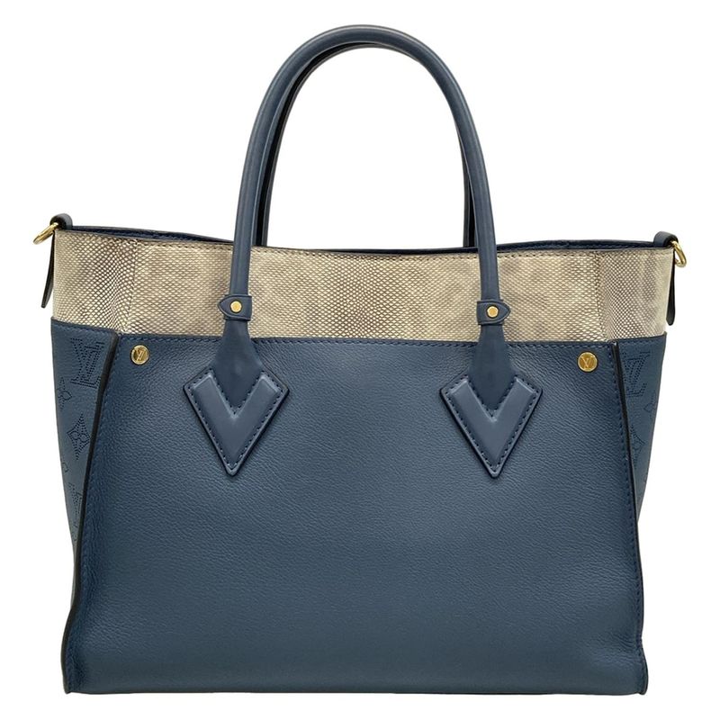 Louis Vuitton Tote Bag Mahina on My Side MM M22912 Blue Orage Leather Cowhide